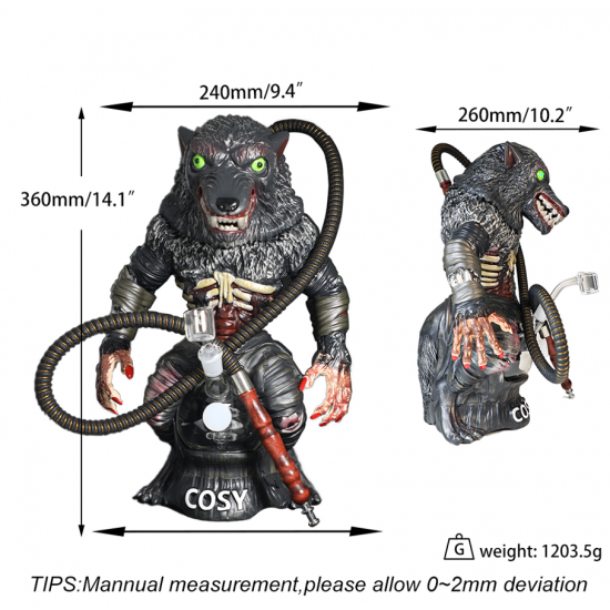 13.9'' Lunar  wolf water pipe