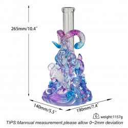 Crystal glass Aries water  pipe