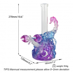 Crystal glass Scorpio water  pipe