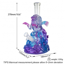 Crystal glass Leo water pipe