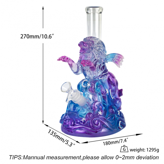 Crystal glass Leo water pipe