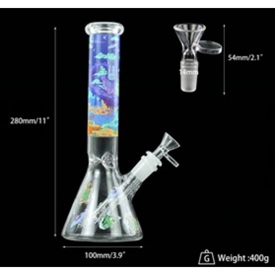 11''  glass beaker bong 