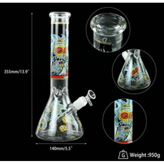 13.9“ glass beaker bong 