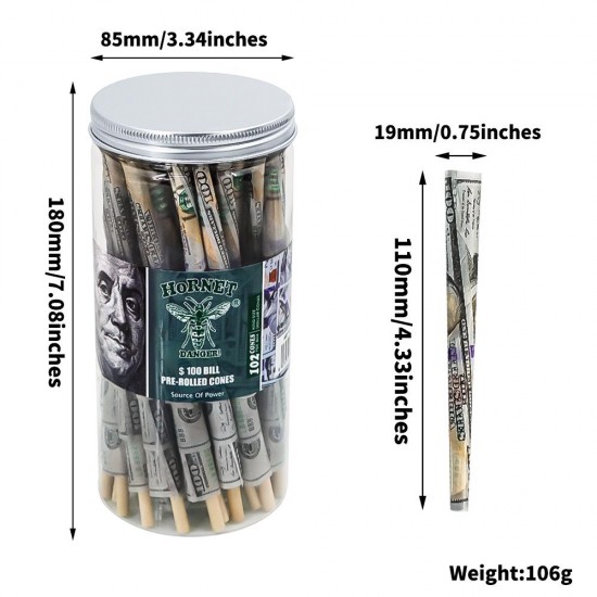Hornet $ 100 BILL PRE-ROLLED CONES